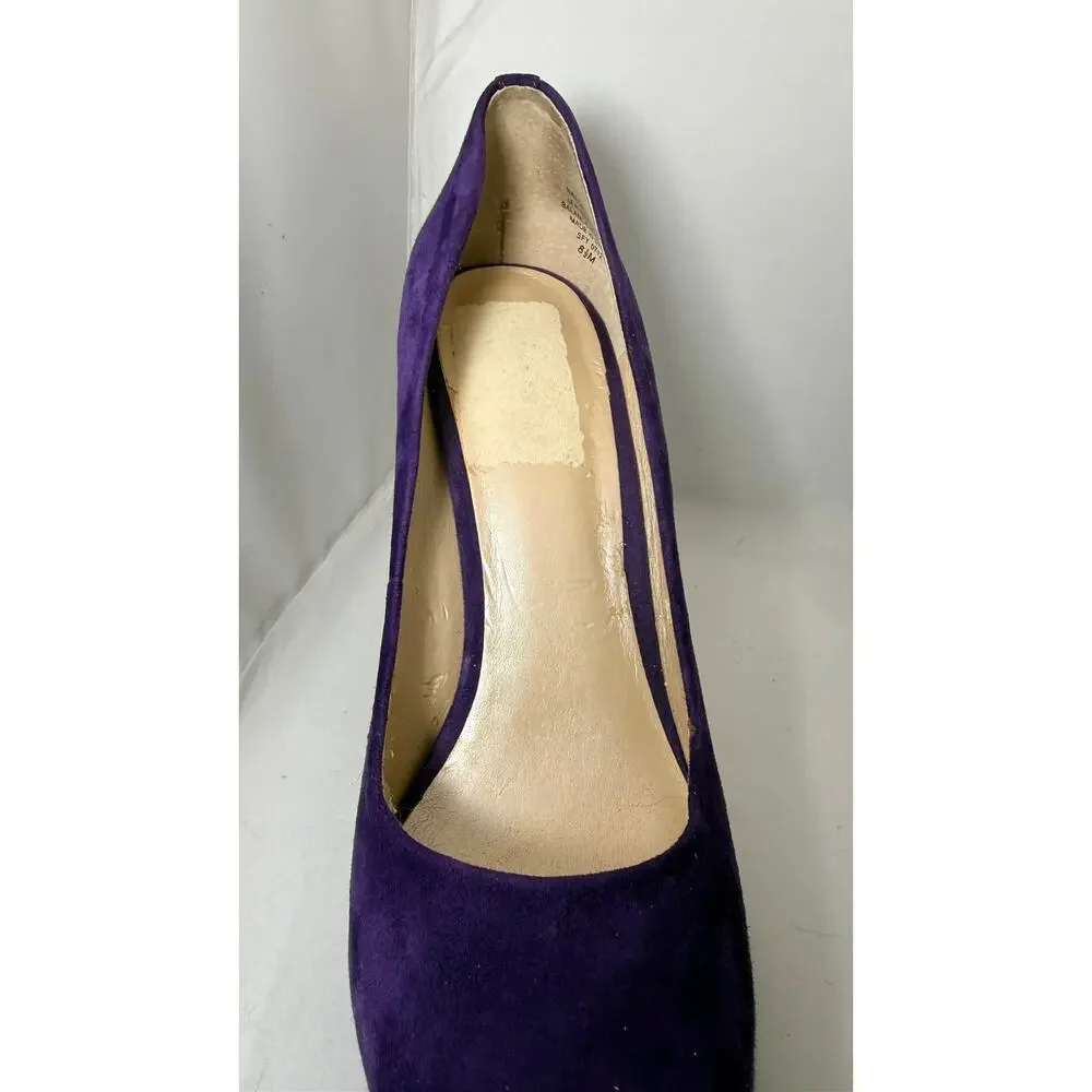 Nine West Purple Suede Platform Pumps Women's Size 8.5M Stiletto Heels
